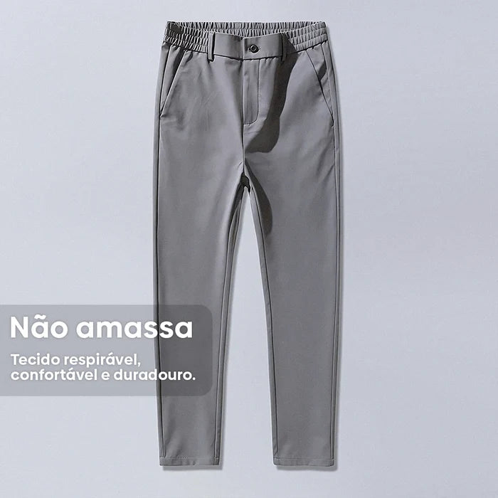 Calça Social Masculina Santinni ST067 - Modelagem slim fit, tecido premium e acabamento refinado.