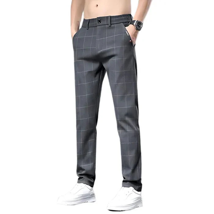 Calça Social Xadrez Masculina Santinni ST224 - Estilo sofisticado, conforto e padrão xadrez refinado.

